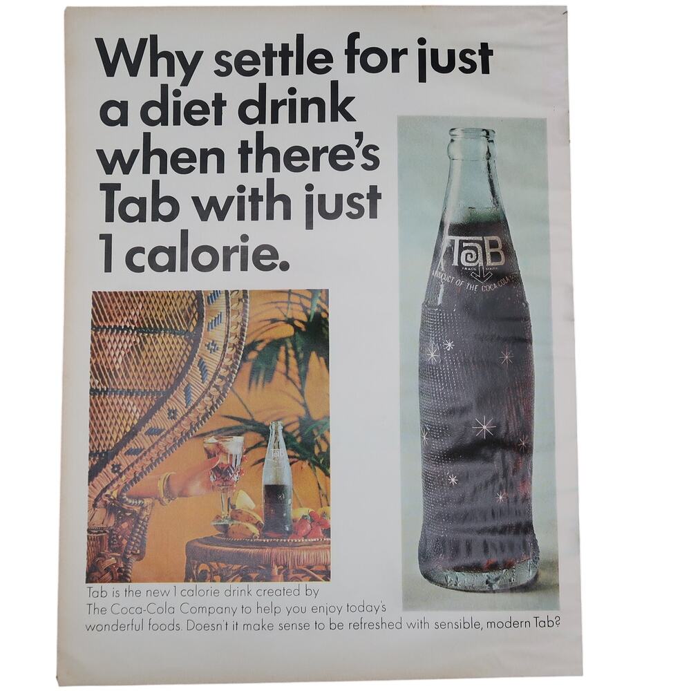 Tab Diet Soda / Waldorf Scott Tissue Magazine Advertisement Color 1960s Vintage